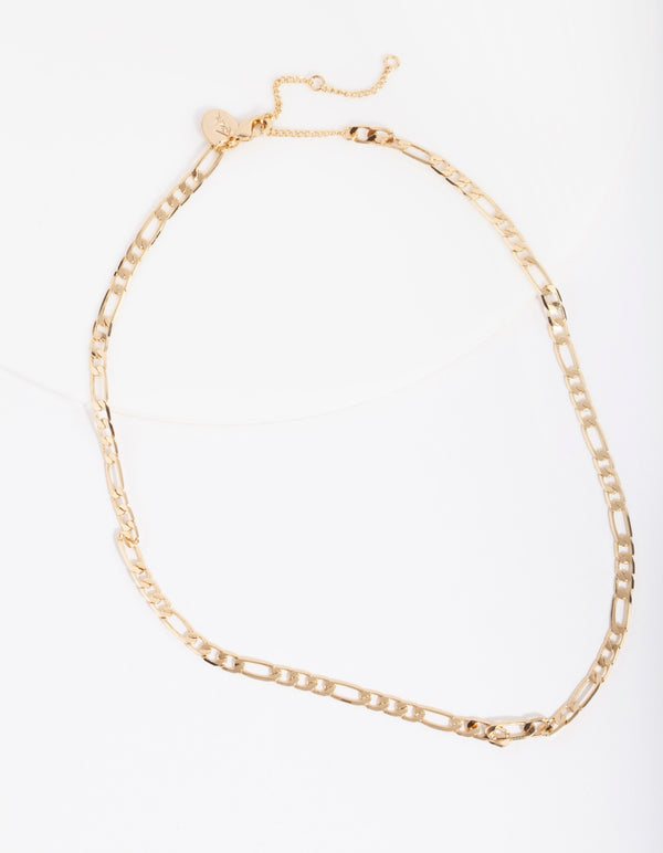 Gold Plated Figaro Chain Necklace