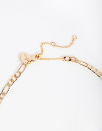 Gold Plated Figaro Chain Necklace - link has visual effect only