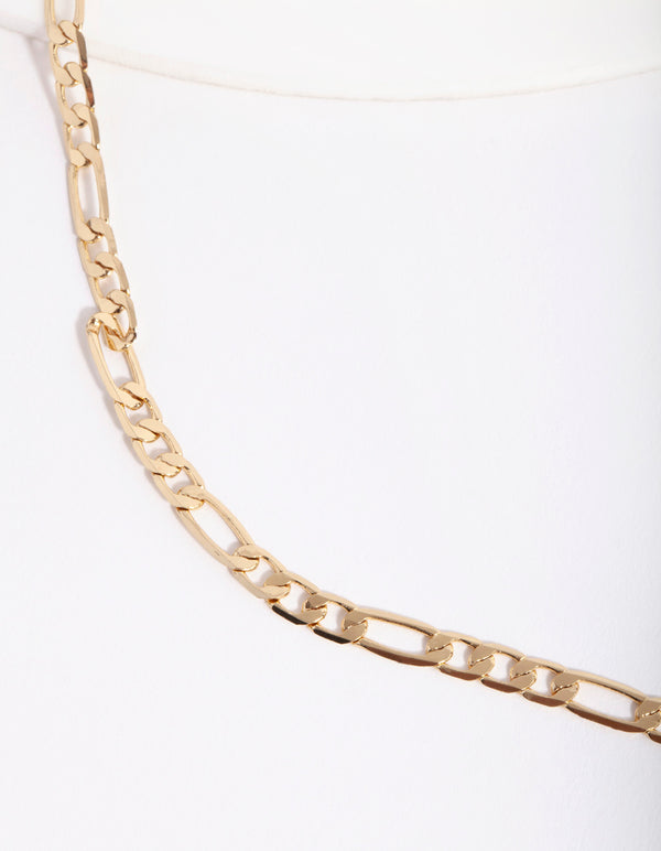 Gold Plated Figaro Chain Necklace
