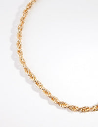 Gold Plated 40cm Rope Chain Necklace - link has visual effect only