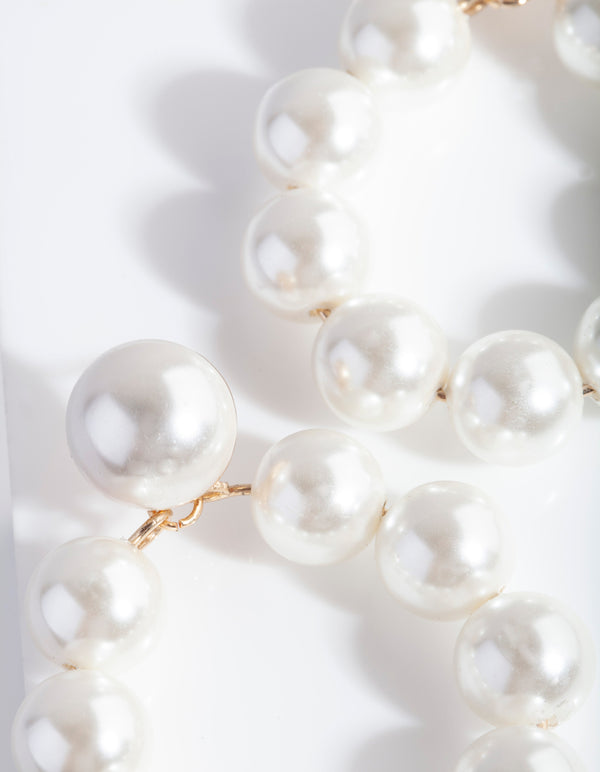 Gold Pearl Circle Earring