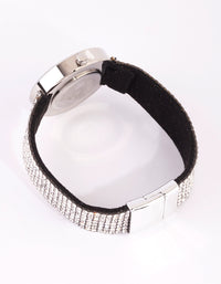 Rhodium Glitter PU Strap Watch - link has visual effect only