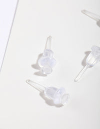 Clear Plastic Earrings - for Sports, Sensitive Ears, Silicone Post Medical  Grade