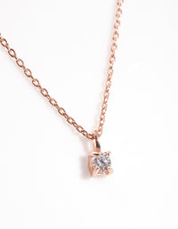 Rose Gold Plated Sterling Silver Cubic Zirconia Baby Carat Necklace - link has visual effect only