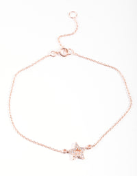 Rose Gold Plated Sterling Silver Cubic Zirconia Star Bracelet - link has visual effect only