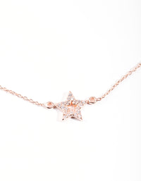 Rose Gold Plated Sterling Silver Cubic Zirconia Star Bracelet - link has visual effect only