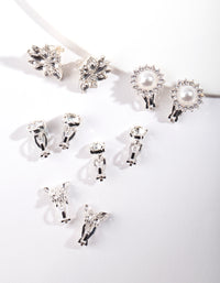 Silver Pearl Butterfly Earring 5-Pack - link has visual effect only