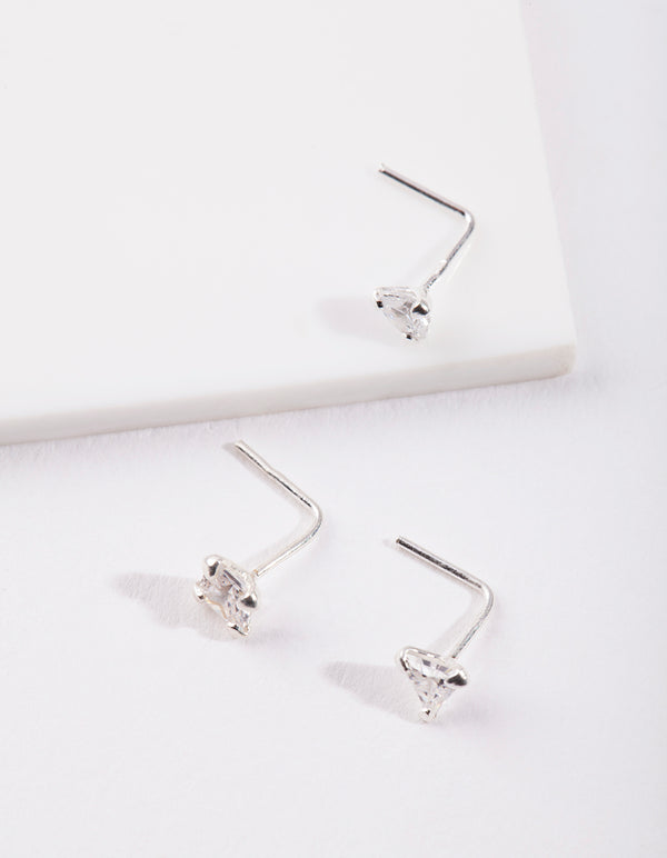 Sterling Silver Cubic Zirconia Nose Stud Pack