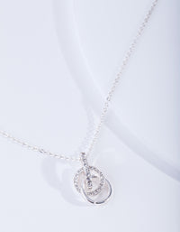 Silver Diamond Simulant Link Necklace - link has visual effect only