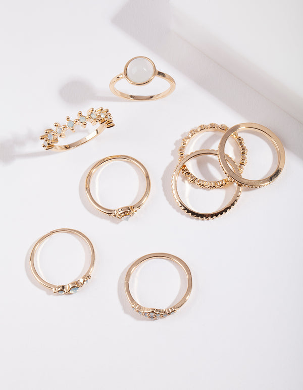 Gold Feather Ring 8-Pack