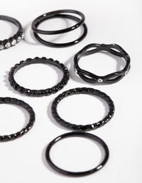 Black Crystal Twisted Ring 8-Pack - link has visual effect only