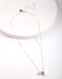 Silver Diamante Ring Necklace - link has visual effect only