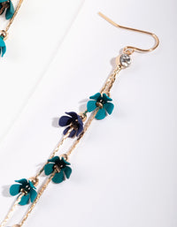 Green Mini Flower Coated Earrings - link has visual effect only