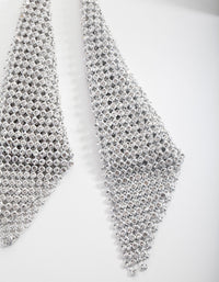 Silver Diamante Mesh Statement Earrings - link has visual effect only