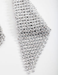 Silver Diamante Mesh Statement Earrings - link has visual effect only