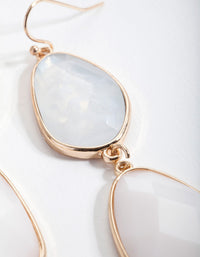 Neutral Irregular Double Stone Drop Earrings - link has visual effect only