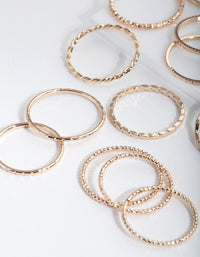 Gold Textured Mixed Size Ring Pack - link has visual effect only