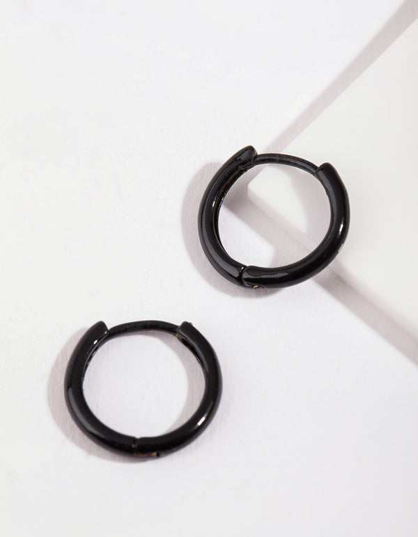 Black Small Hoop Earrings