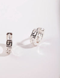 Silver Cut-Out Huggie Earrings - link has visual effect only