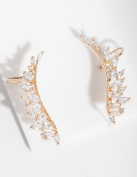 Gold Boho Cubic Zirconia Ear Climber - link has visual effect only