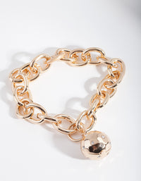 Gold Chain Diamante Ball Bracelet - link has visual effect only