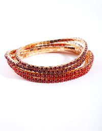 Gold Red Diamante Bracelet 5-Pack - link has visual effect only