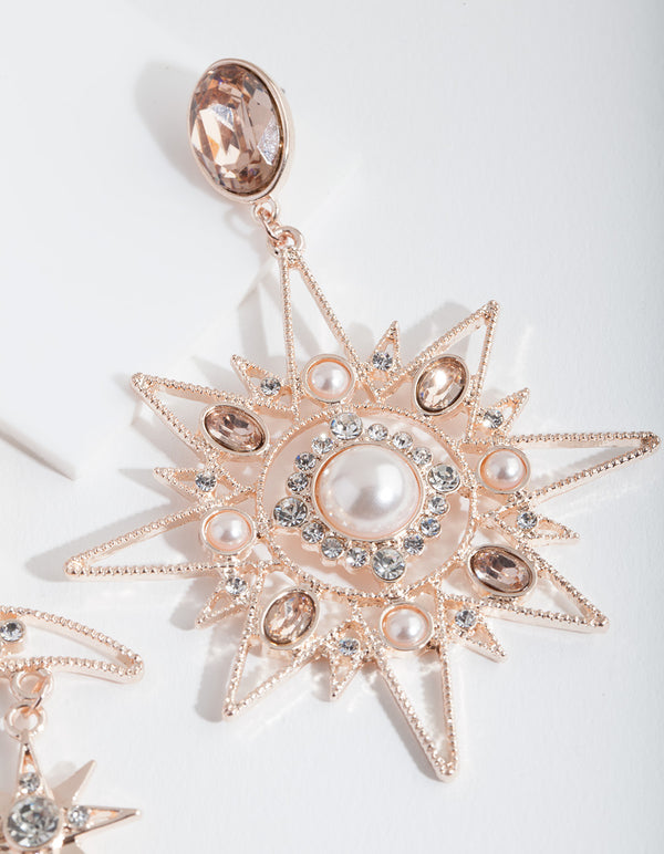 Rose Gold Statement Celestial Earrings
