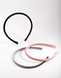 Multi Thin Velvet Headband Pack - link has visual effect only