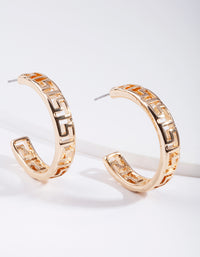 Gold Cut-Out Hoop Earrings - link has visual effect only