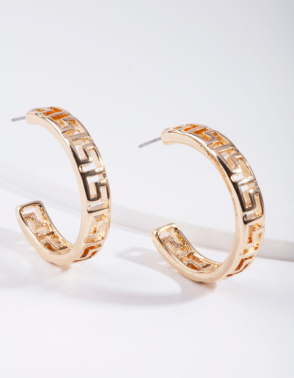 Gold Cut-Out Hoop Earrings