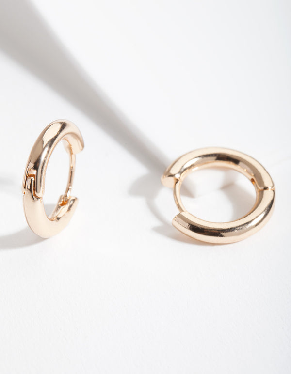 Gold 20mm Small Polished Hoop Earrings