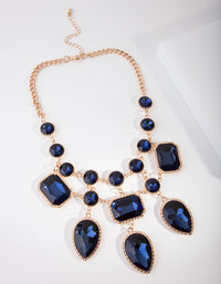 Gold Blue Stoneset Necklace - link has visual effect only