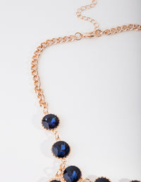 Gold Blue Stoneset Necklace - link has visual effect only