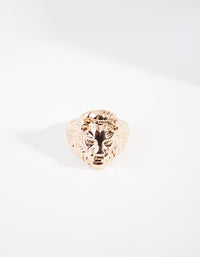 Gold Lion Head Ring - link has visual effect only