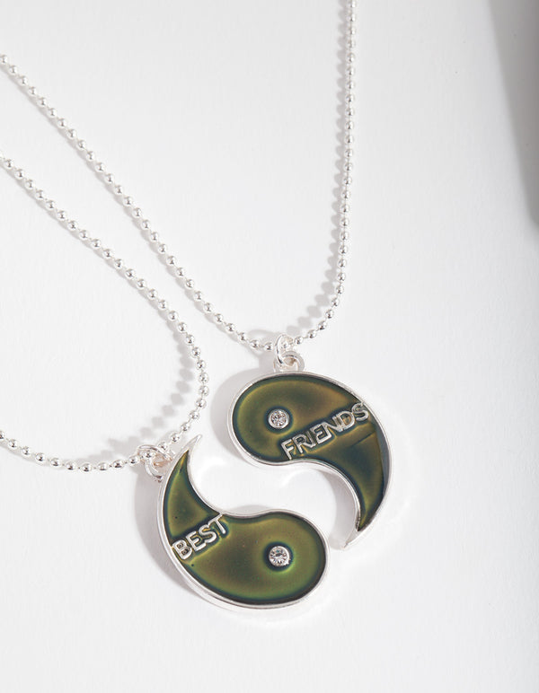 Kids Silver BFF Yin & Yang Mood Necklace Pack