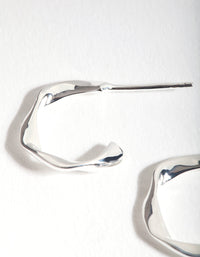 Sterling Silver Organic Twisted Open Hoop Earrings - link has visual effect only