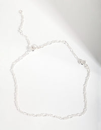 Sterling Silver Wide Chain Bracelet Anklet - link has visual effect only