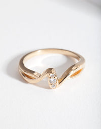 Gold Plated Sterling Silver Wave Ring - link has visual effect only