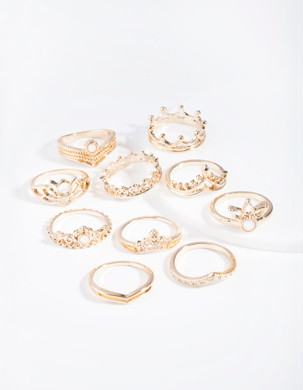 Gold Princess Opal Ring 8-Pack