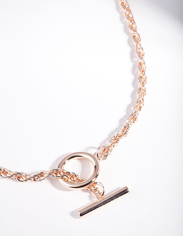 Rose Gold Plated Rope Chain Necklace Lovisa
