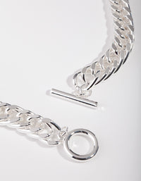 Silver Plated Curb Chain Necklace - link has visual effect only