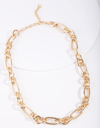 Gold Plated Thick Figaro Chain Necklace - link has visual effect only