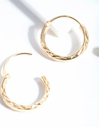 Gold Plated Sterling Silver Texture Stud Hoop Earring Pack - link has visual effect only