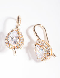 Diamond Simulant Gold Pear Crystal Earrings - link has visual effect only