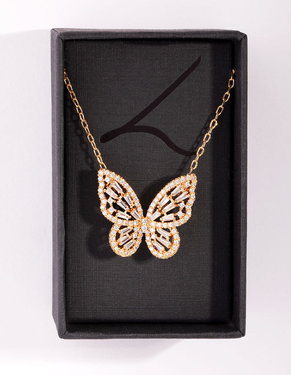 Lb Exclusive 18K Yellow Gold 5.0ct Diamond Long Butterfly Necklace  ANK-16726-Y - Jewelry, LB Exclusive - Jomashop