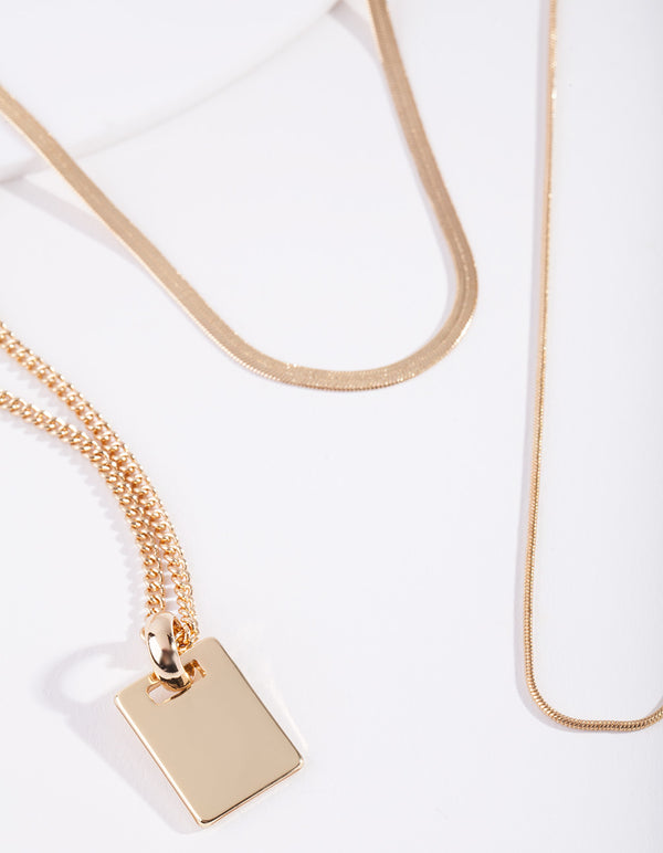 Gold Plated Necklace Trio