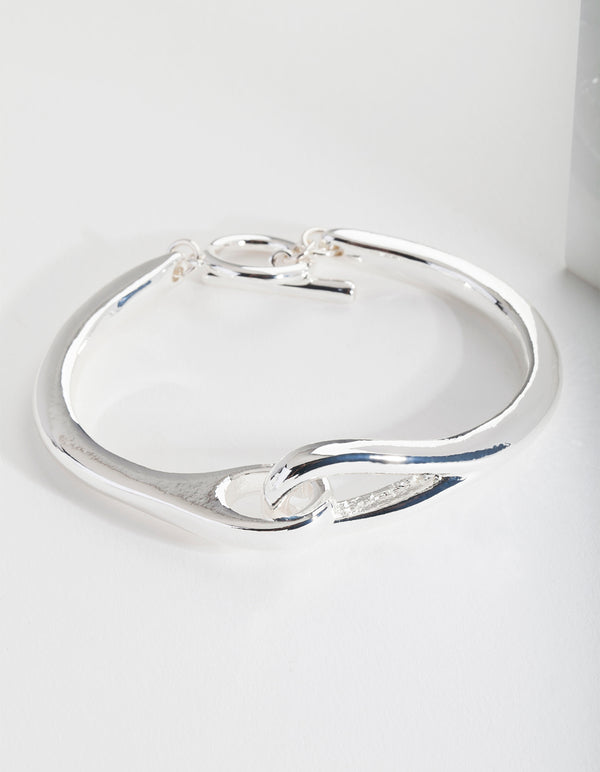 Silver Plated Knot T & O Bangle