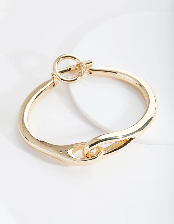 Gold Plated Knot T & O Bangle