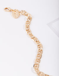 Gold Plated Figaro Anklet - link has visual effect only