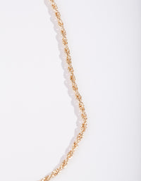 Gold Plated Chain Anklet - link has visual effect only